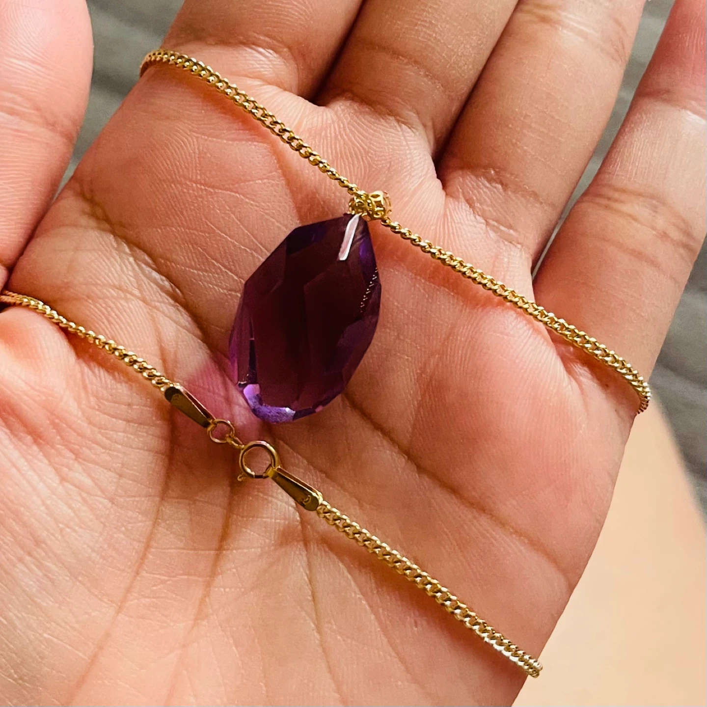 18K Amethyst Pendant Necklace - photo 3