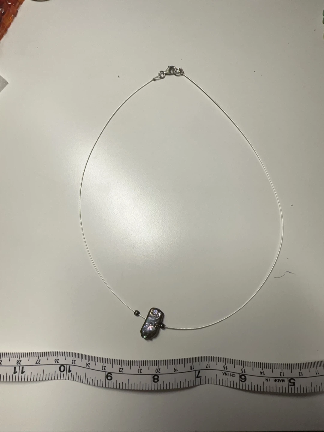 Unique Baroque Pearl Necklace on Wire Cord - photo 3