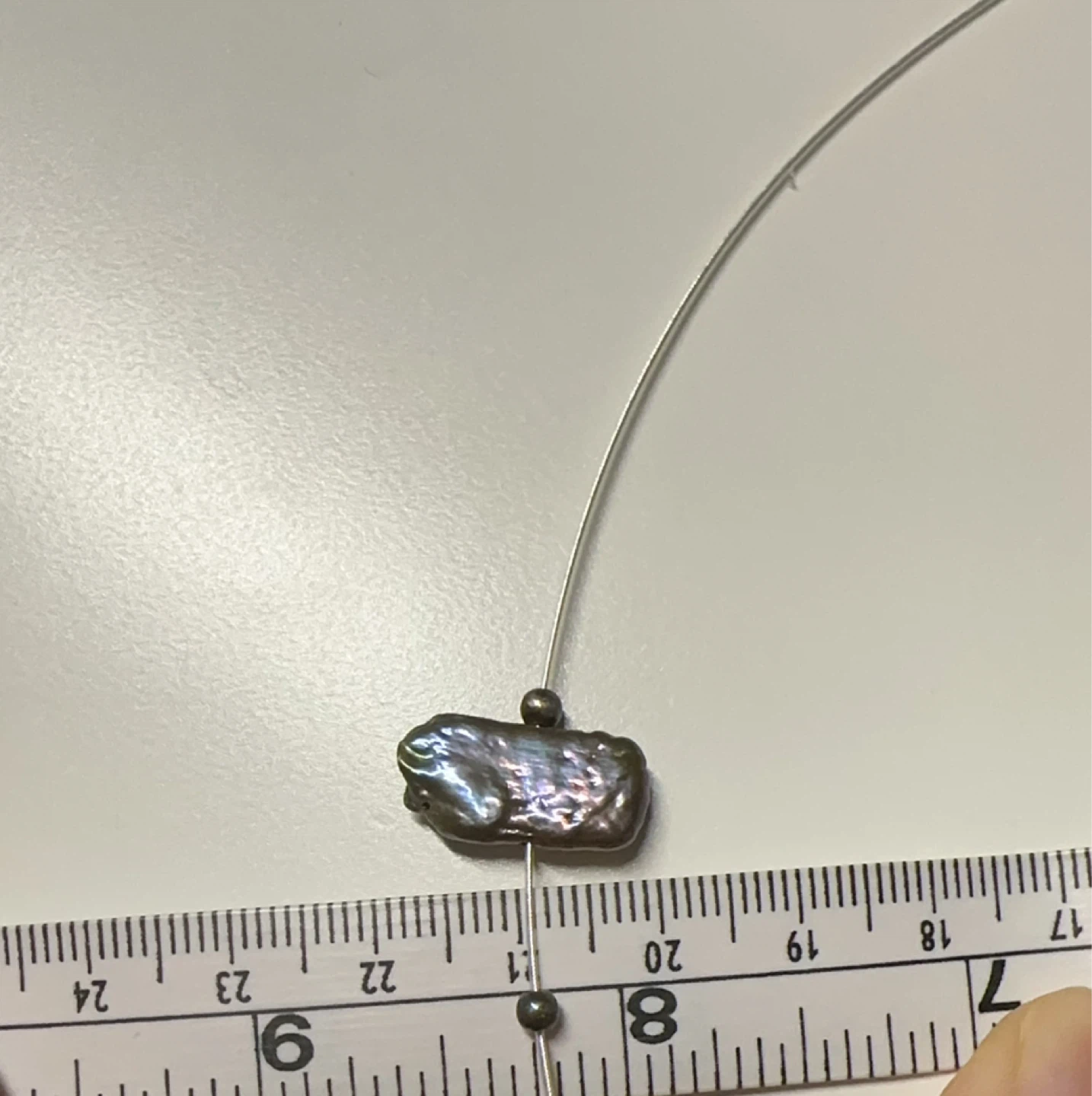 Unique Baroque Pearl Necklace on Wire Cord