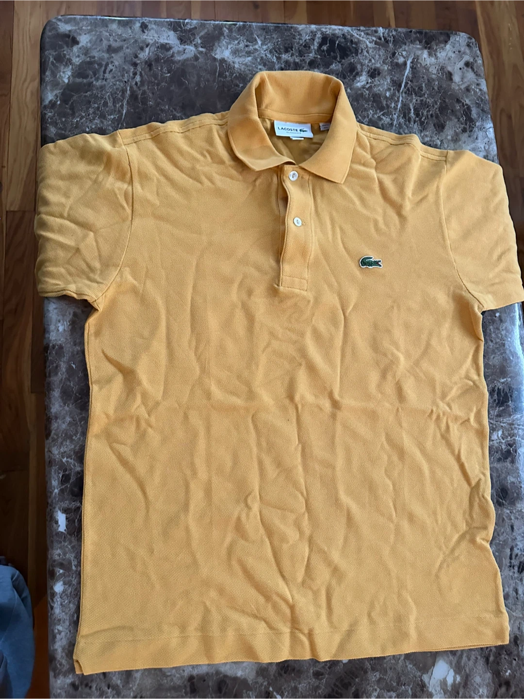 Lacoste Classic Fit Polo Shirt - Mustard Yellow - Size S - photo 3