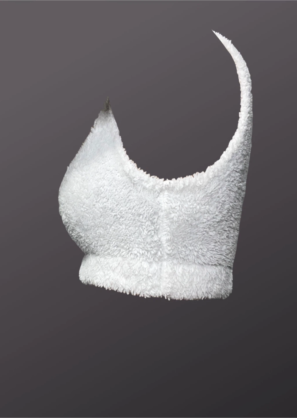 White Fuzzy Cropped Tank Top small - photo 3