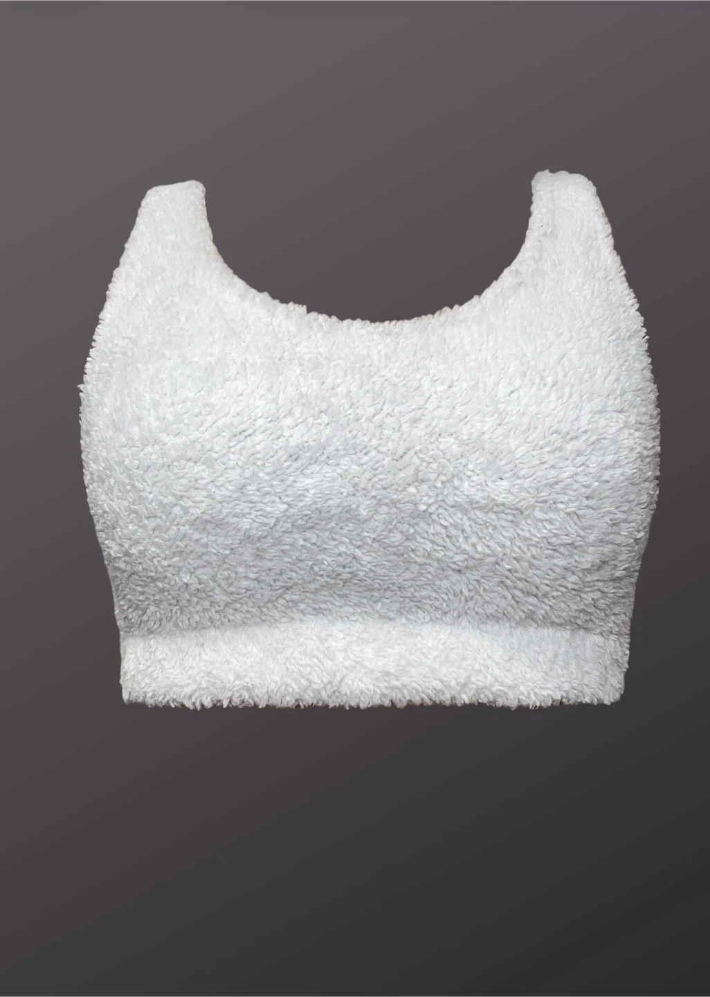 White Fuzzy Cropped Tank Top small