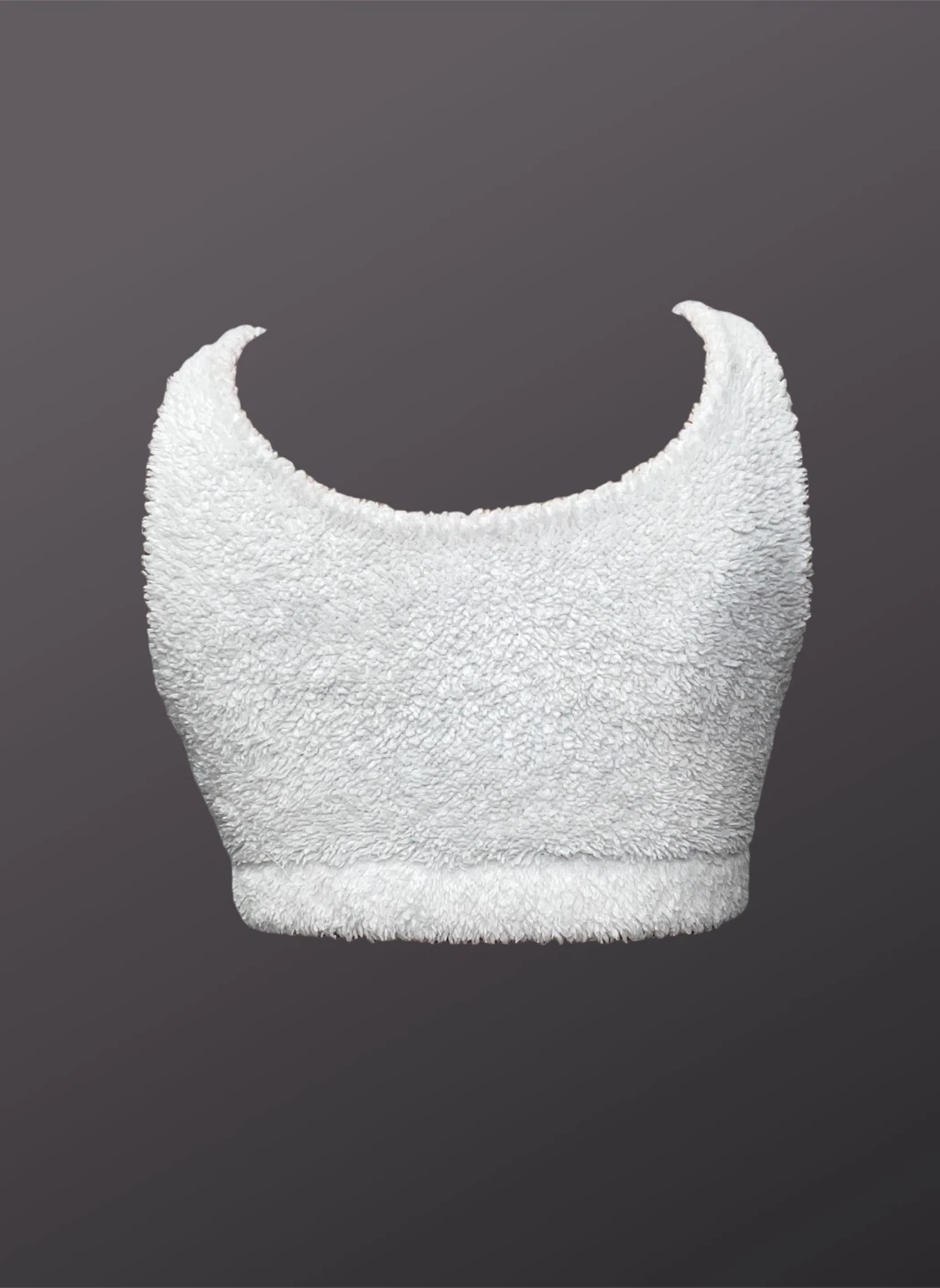 White Fuzzy Cropped Tank Top small - photo 2