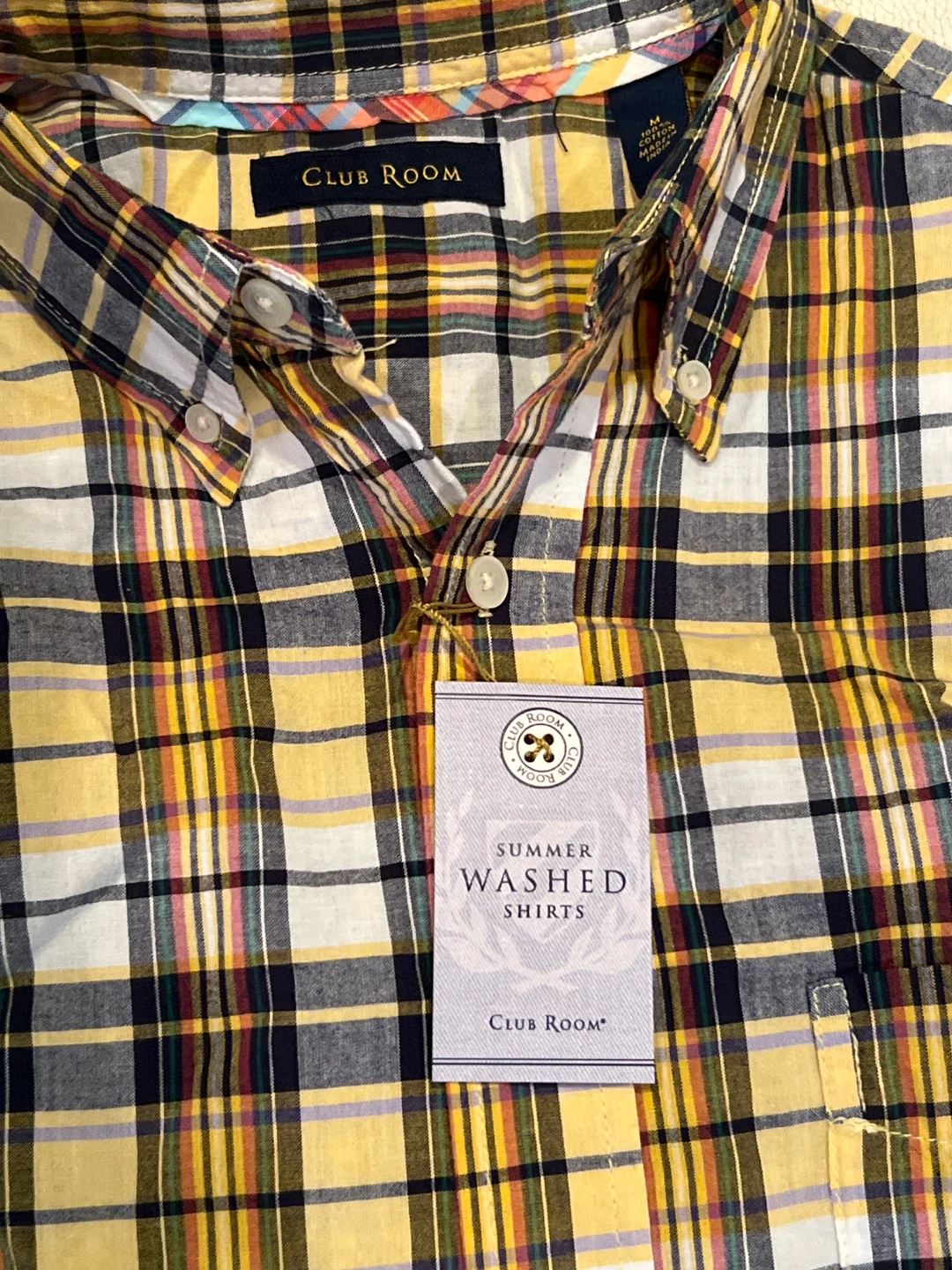 Club Room Men's Plaid Short Sleeve Shirt - Size M - photo 2