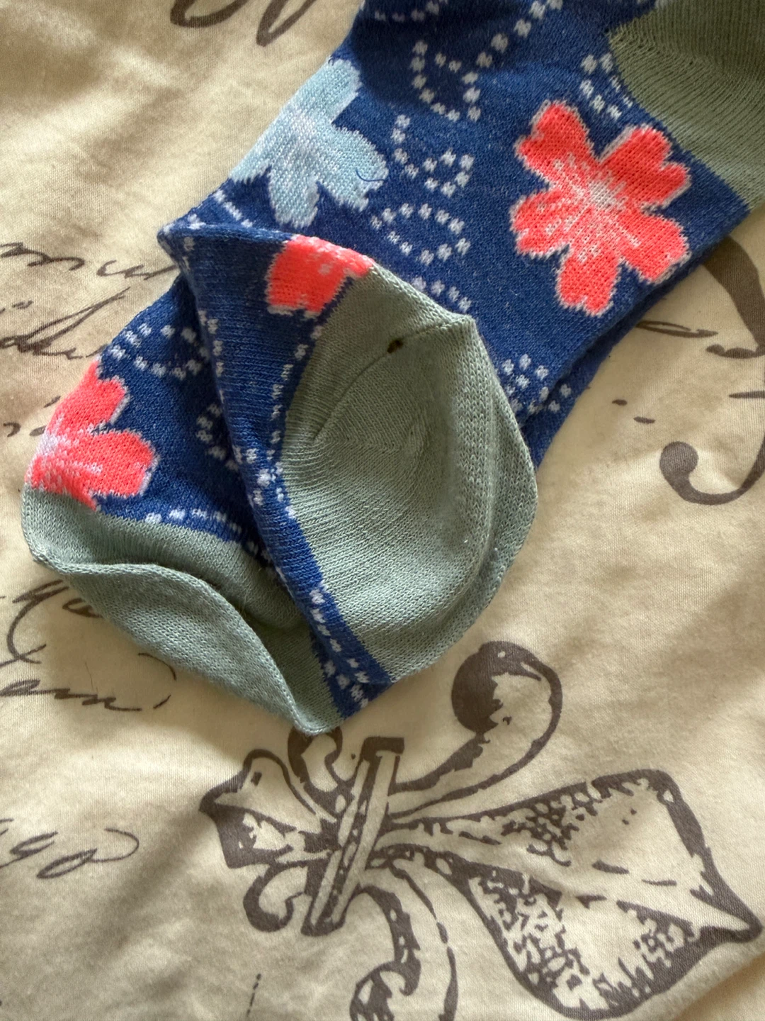 Blue Floral Crew Socks 🥕 - photo 4