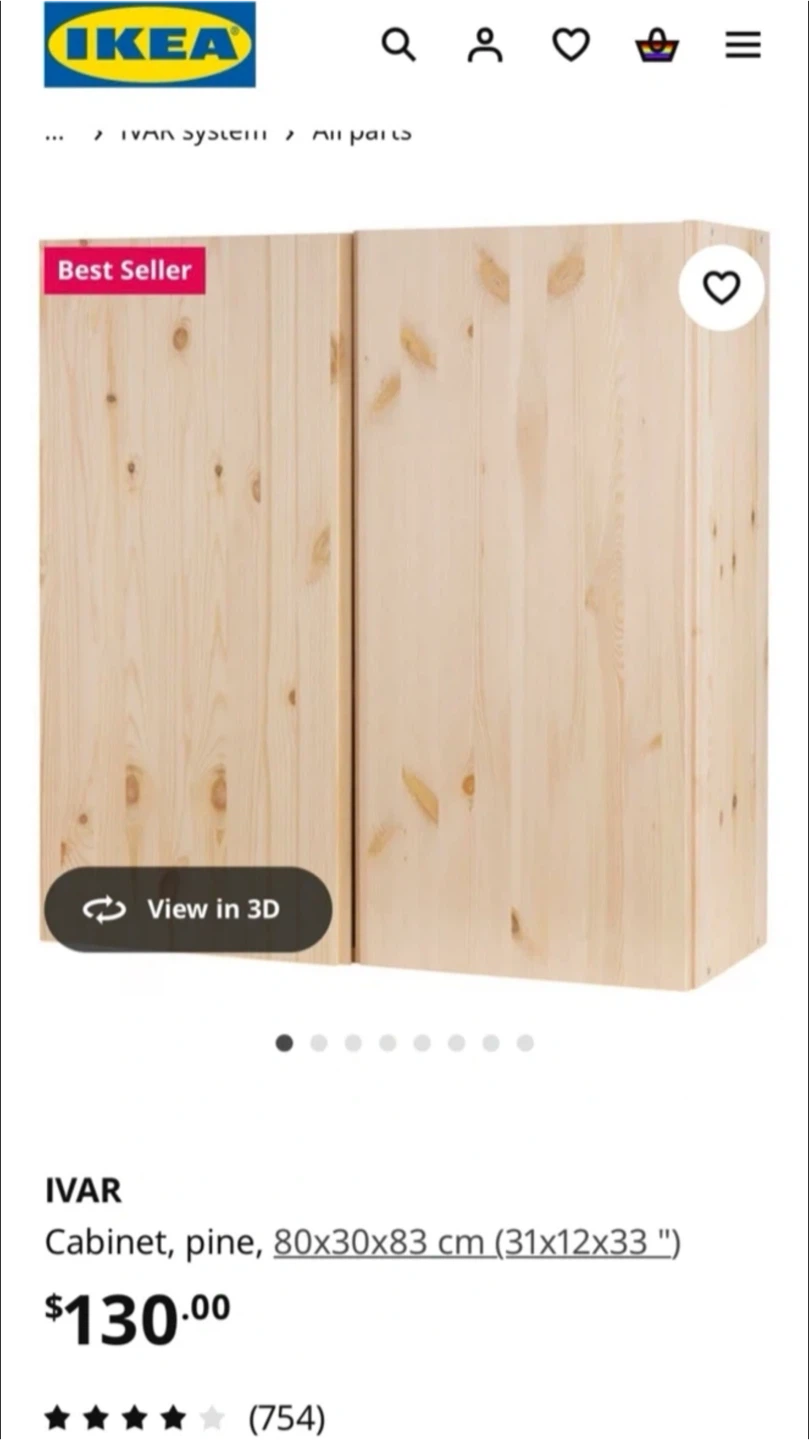 IVAR IKEA Cabinet painted with Black Legs - photo 2