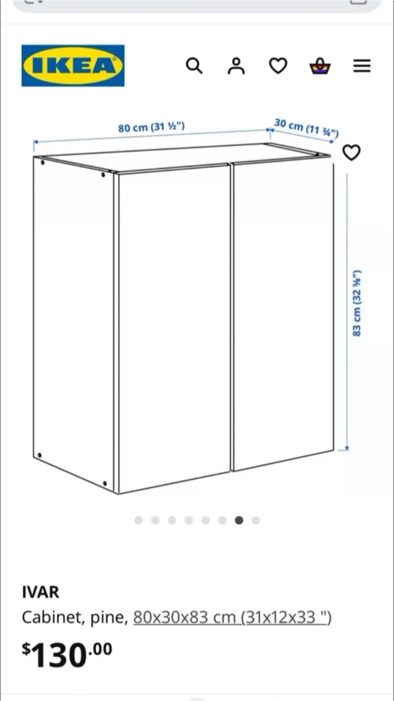 IVAR IKEA Cabinet painted with Black Legs - photo 5