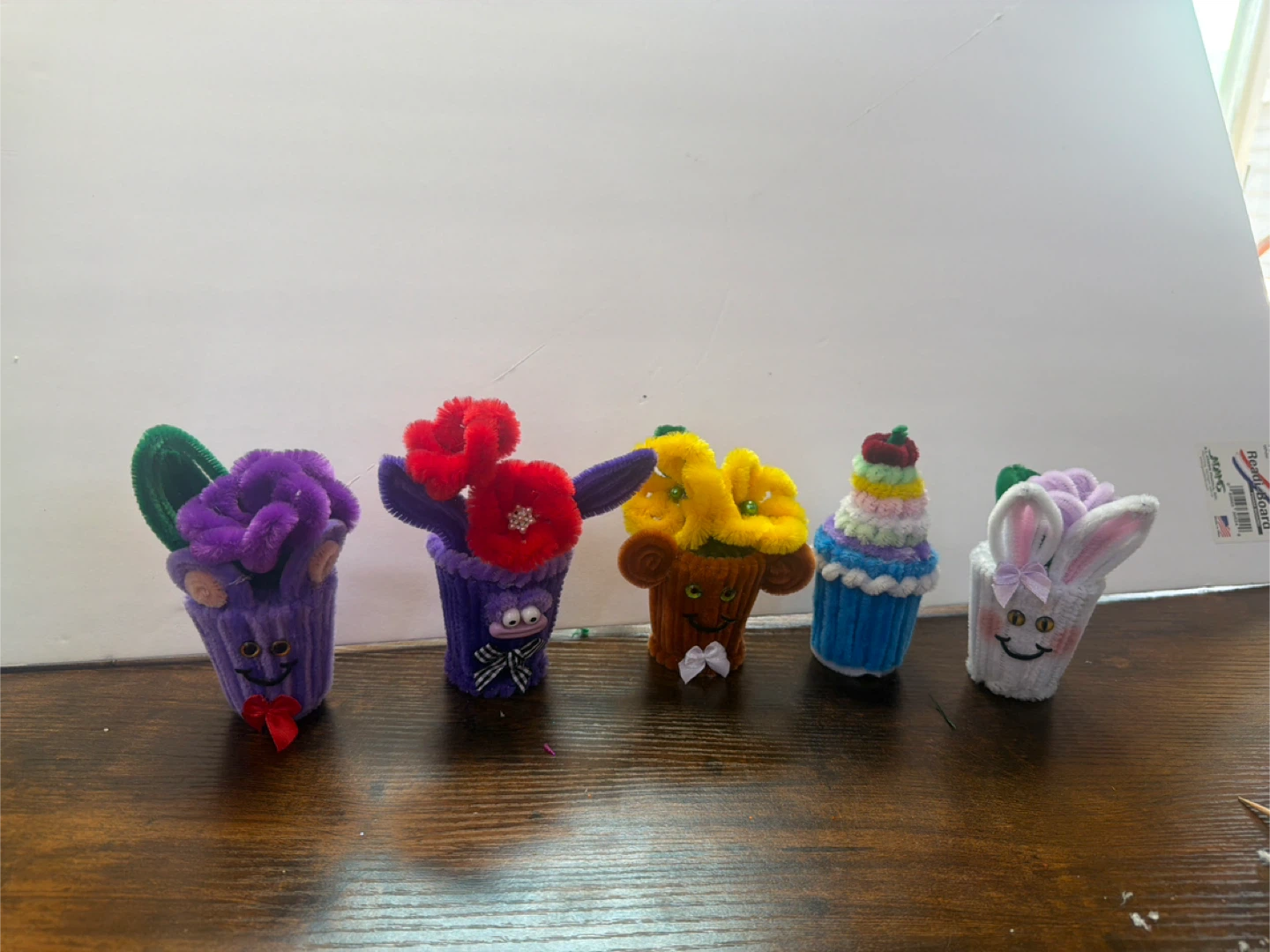 Handmade Pipe Cleaner Cups with Decorations