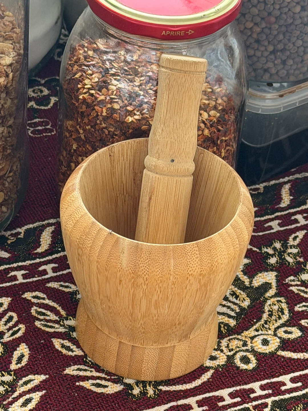 Wooden Mortar and Pestle Set