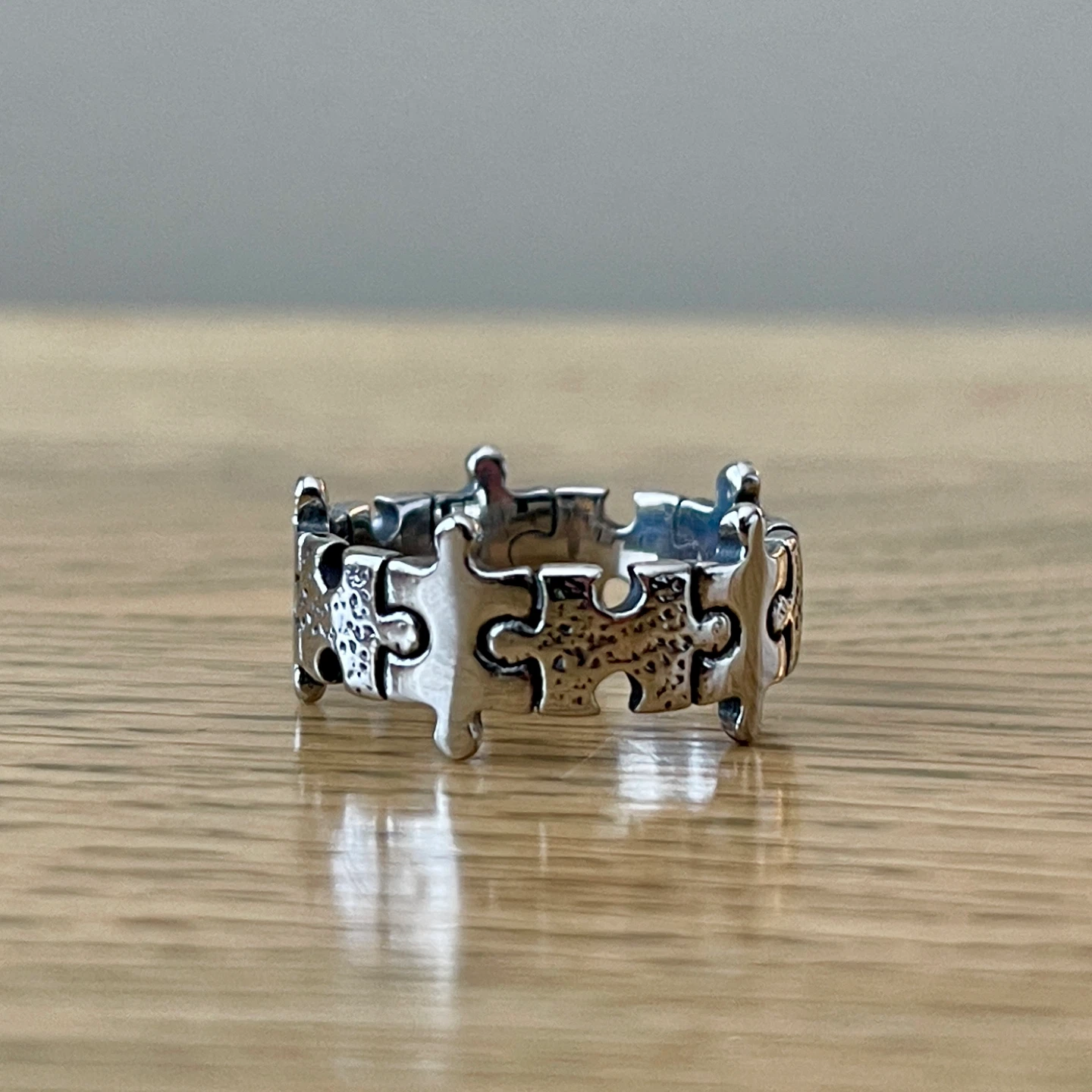 Jigsaw puzzle titanium ring (size 10) - photo 2