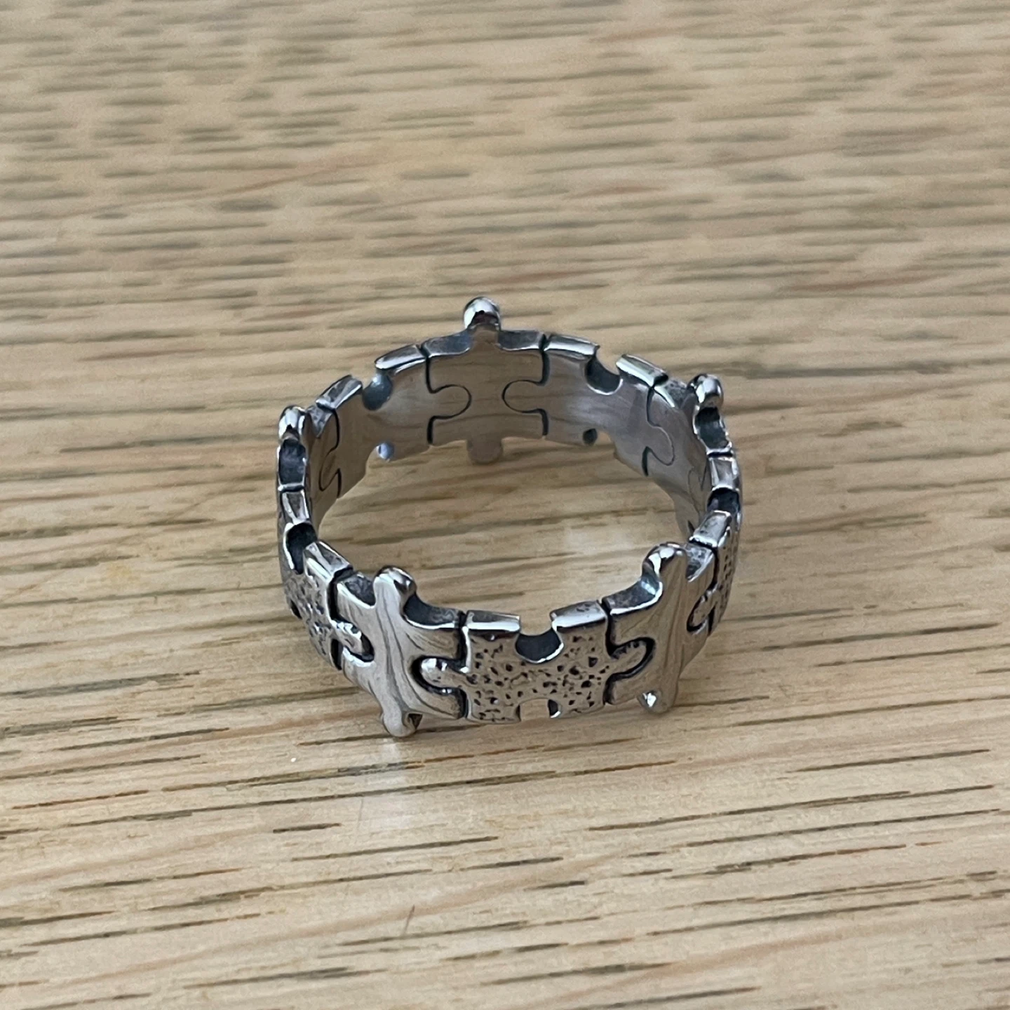 Jigsaw puzzle titanium ring (size 10) - photo 3