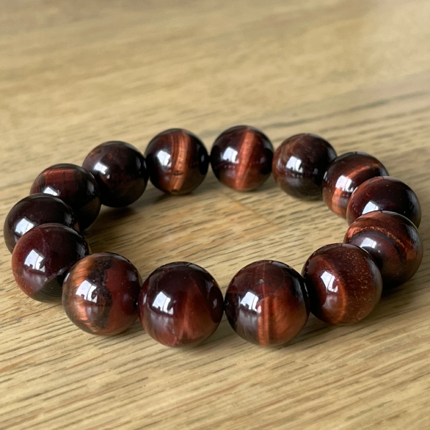 Red Tiger’s Eye bracelet (14mm bead) - photo 2