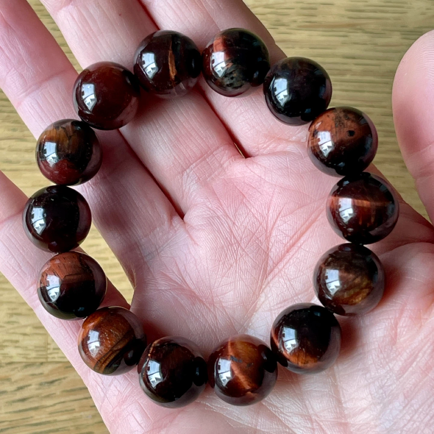 Red Tiger’s Eye bracelet (14mm bead) - photo 4
