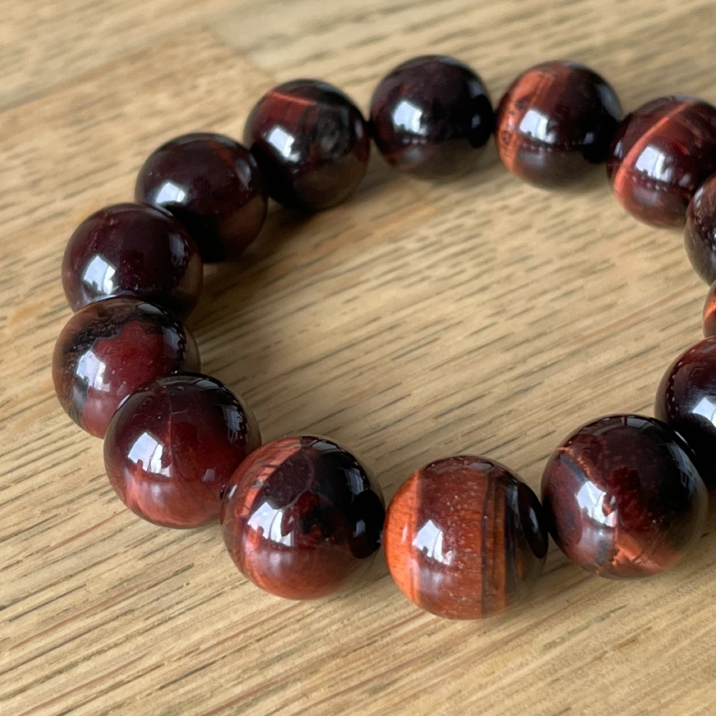 Red Tiger’s Eye bracelet (14mm bead)