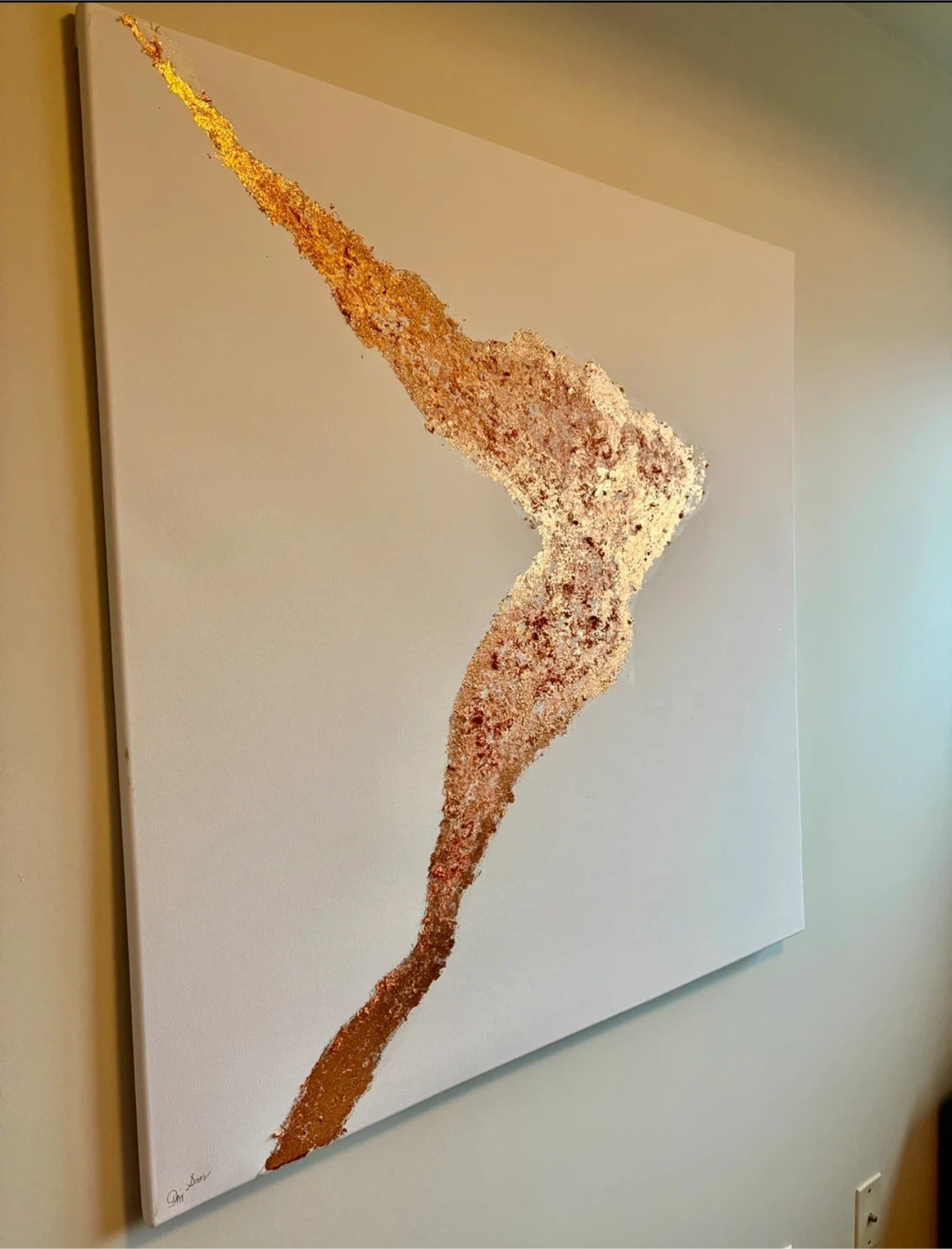Modern Abstract Canvas Wall Art with Gold Leaf