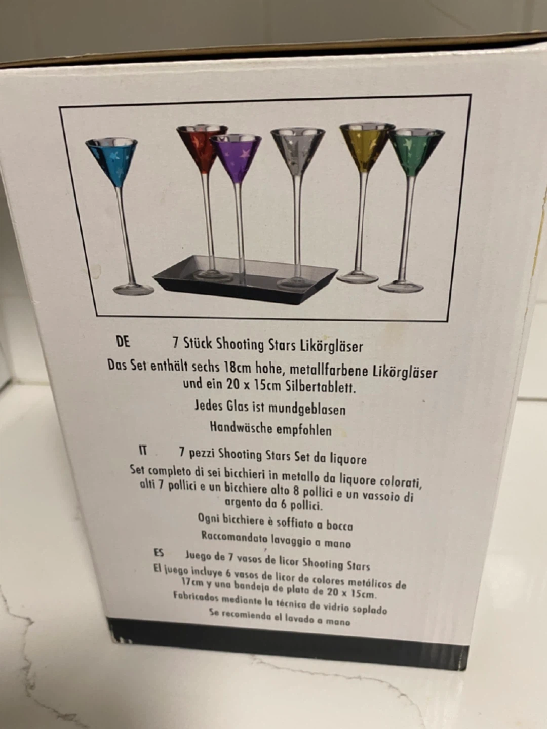 7 Piece Coloured Martini Glasses with Stars - photo 5