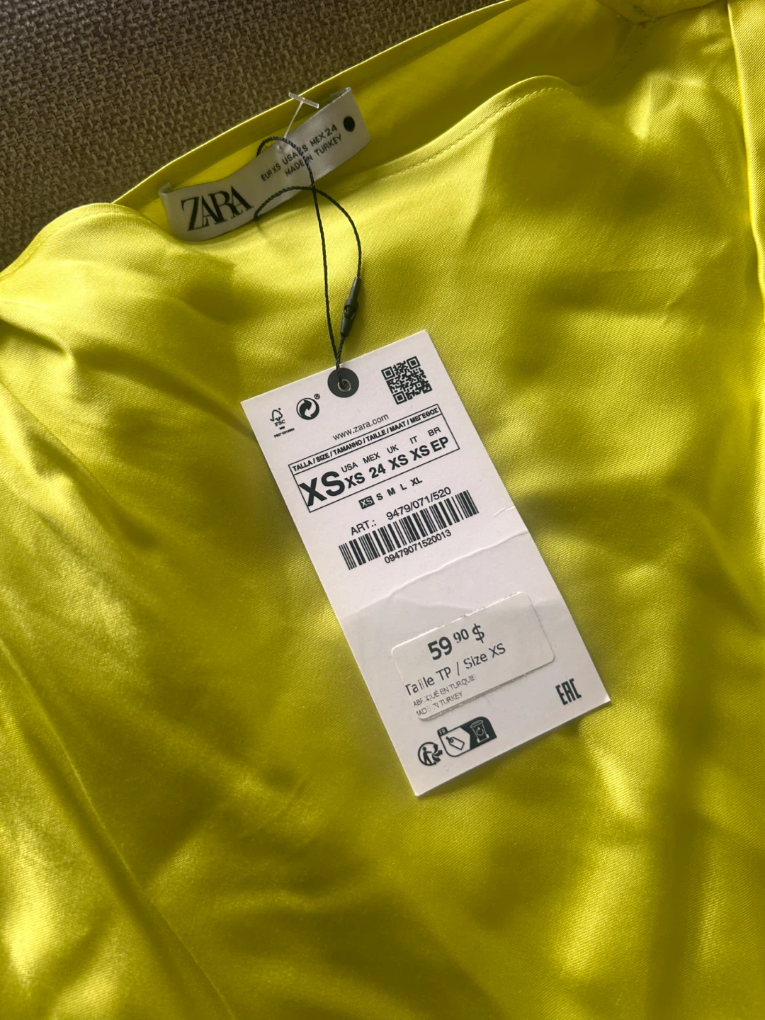 Zara new satin drape dress XS tags on - photo 5