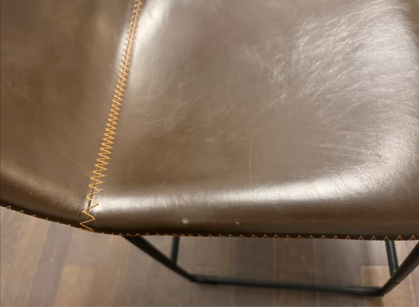 Set of 2 Brown Faux Leather Bar Stools - photo 2