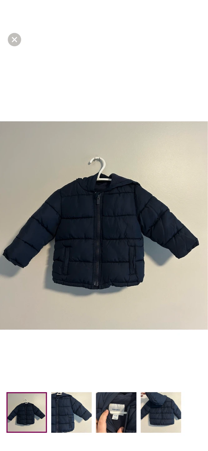 Old Navy Navy Puffer Jacket - 12-18 Months