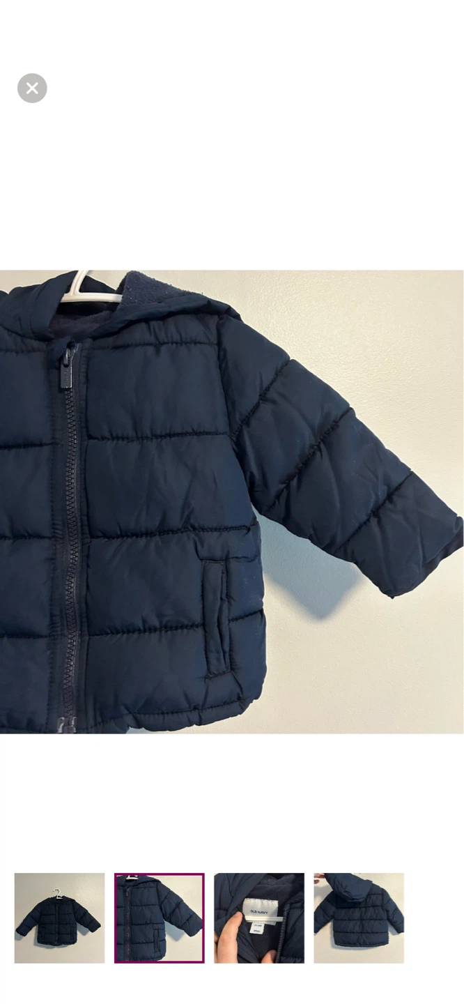 Old Navy Navy Puffer Jacket - 12-18 Months - photo 2