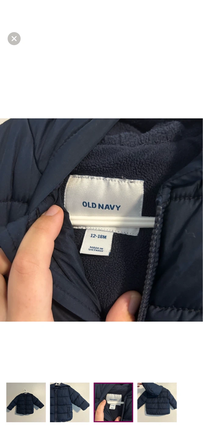 Old Navy Navy Puffer Jacket - 12-18 Months - photo 3