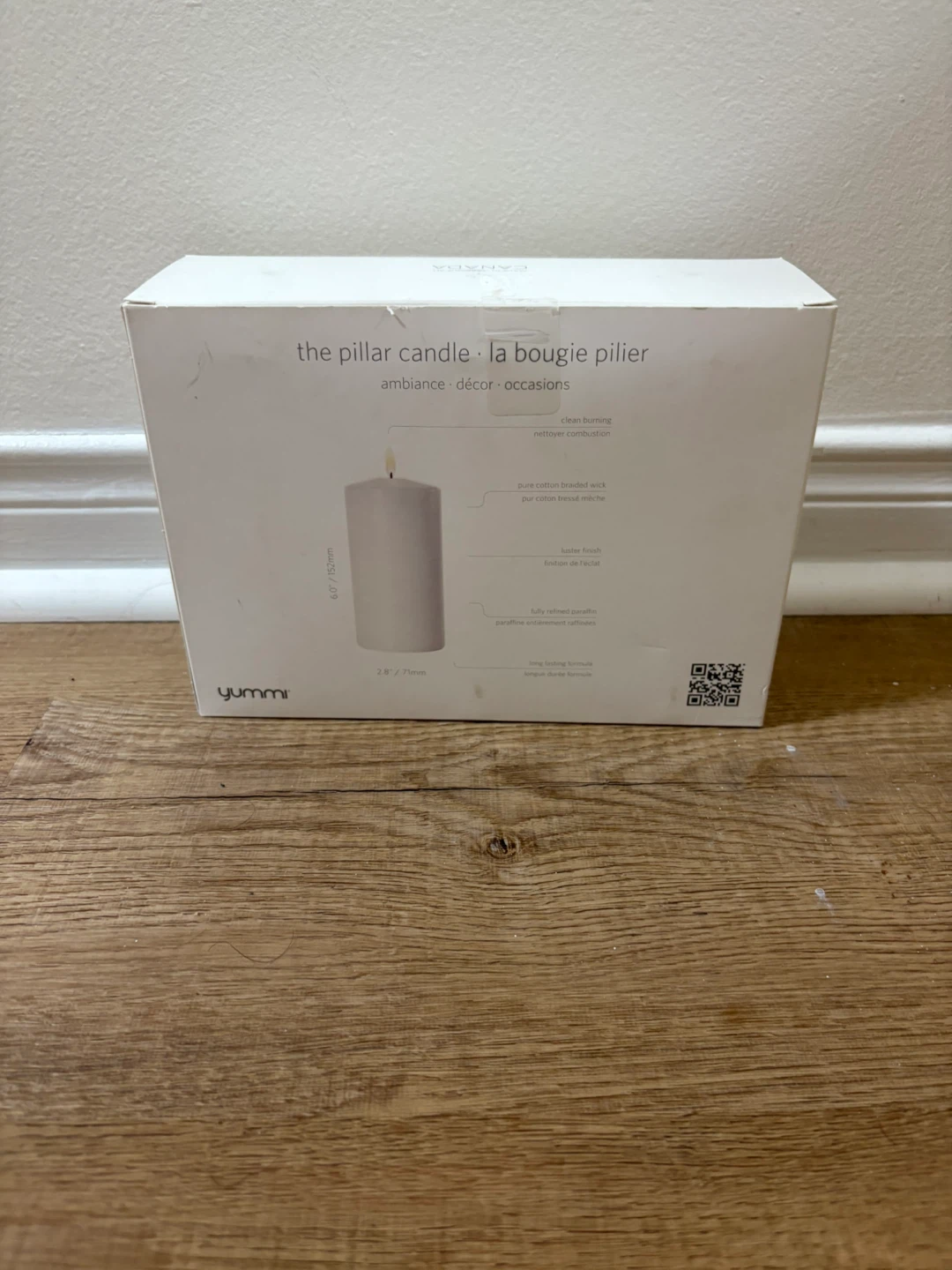 YUMMI Pillar Candle - Unscented White - photo 2