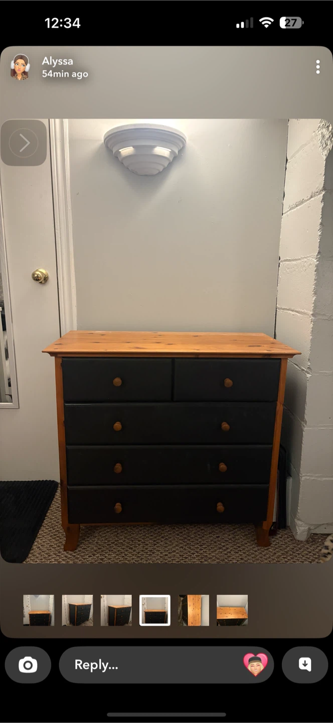 Pine and Black Dresser - photo 3