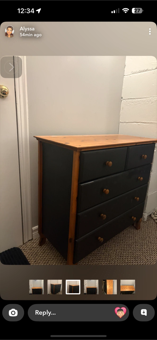 Pine and Black Dresser - photo 2