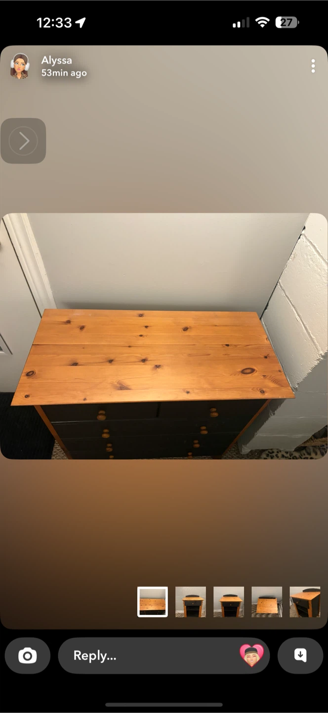 Pine and Black Dresser
