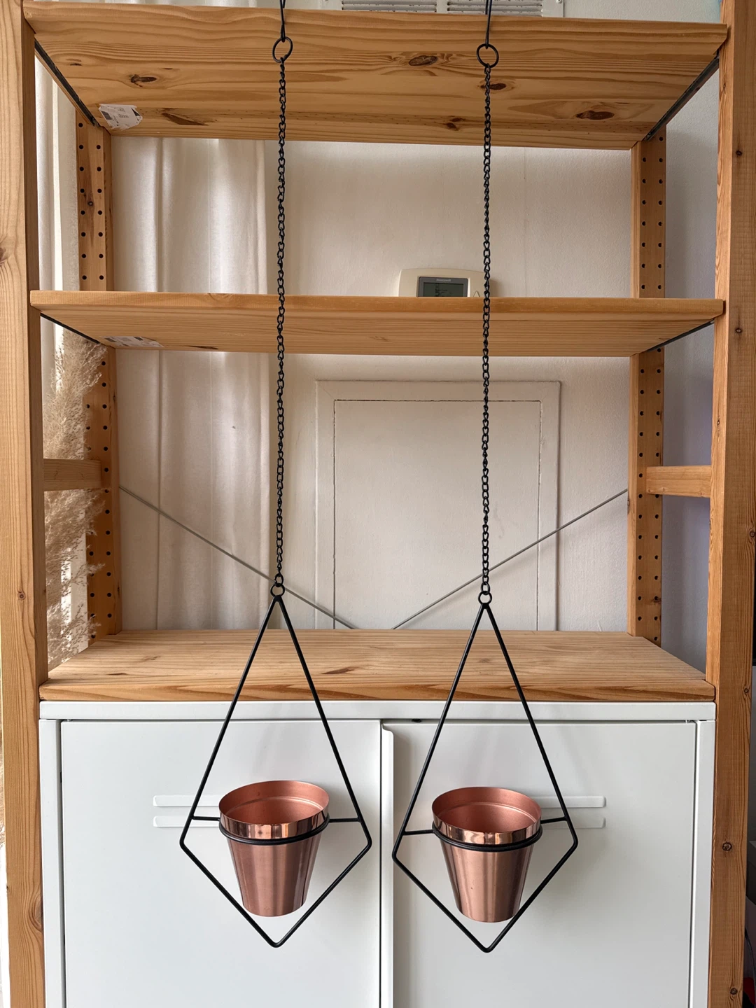 Set of 2 Hanging Copper Planters