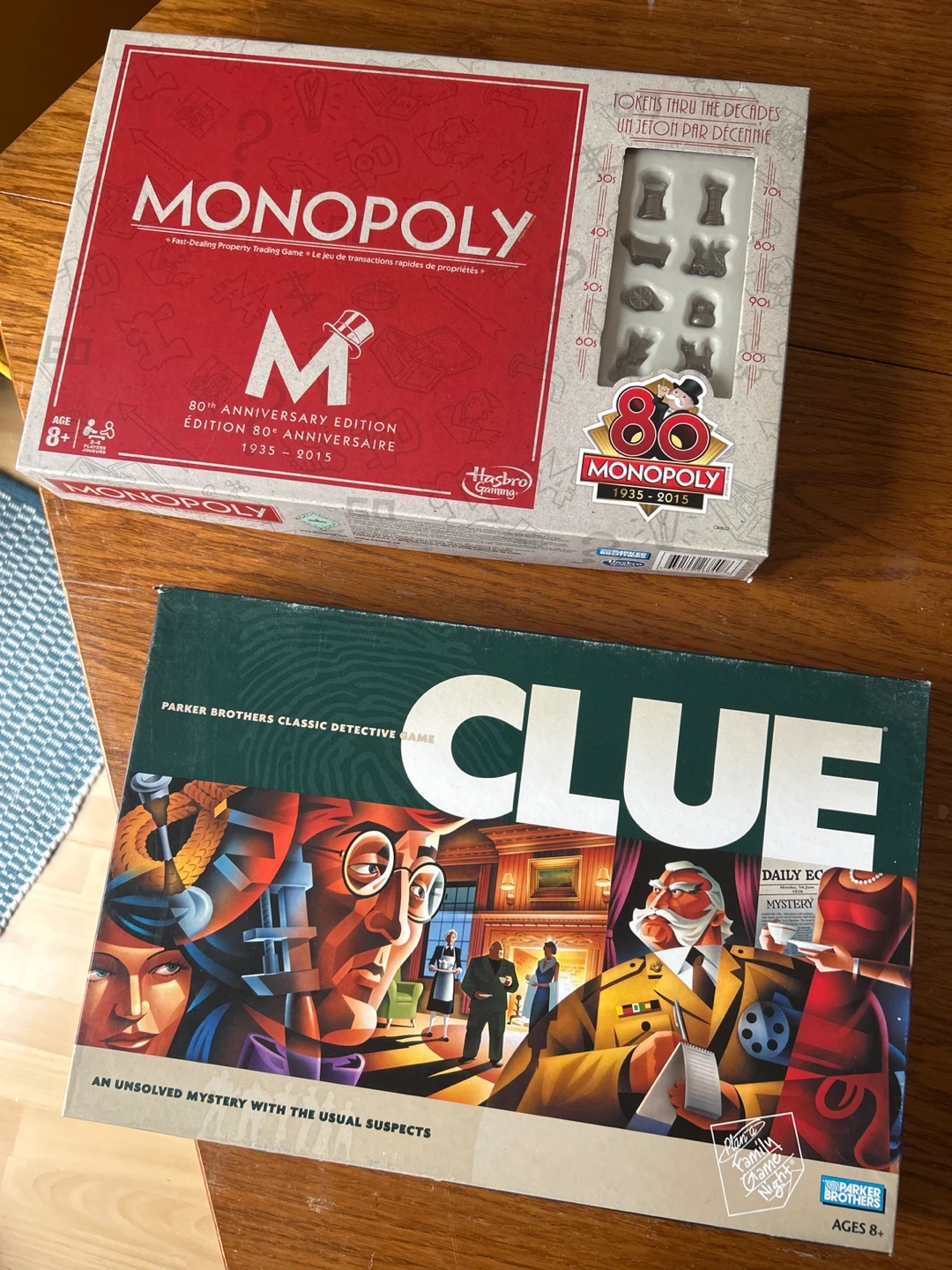 Monopoly 80th Anniversary Edition & Clue Board Games