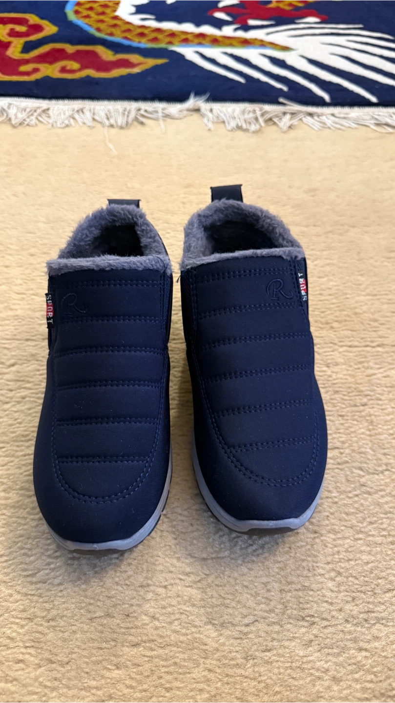 Navy Blue Insulated Slip-On Shoes