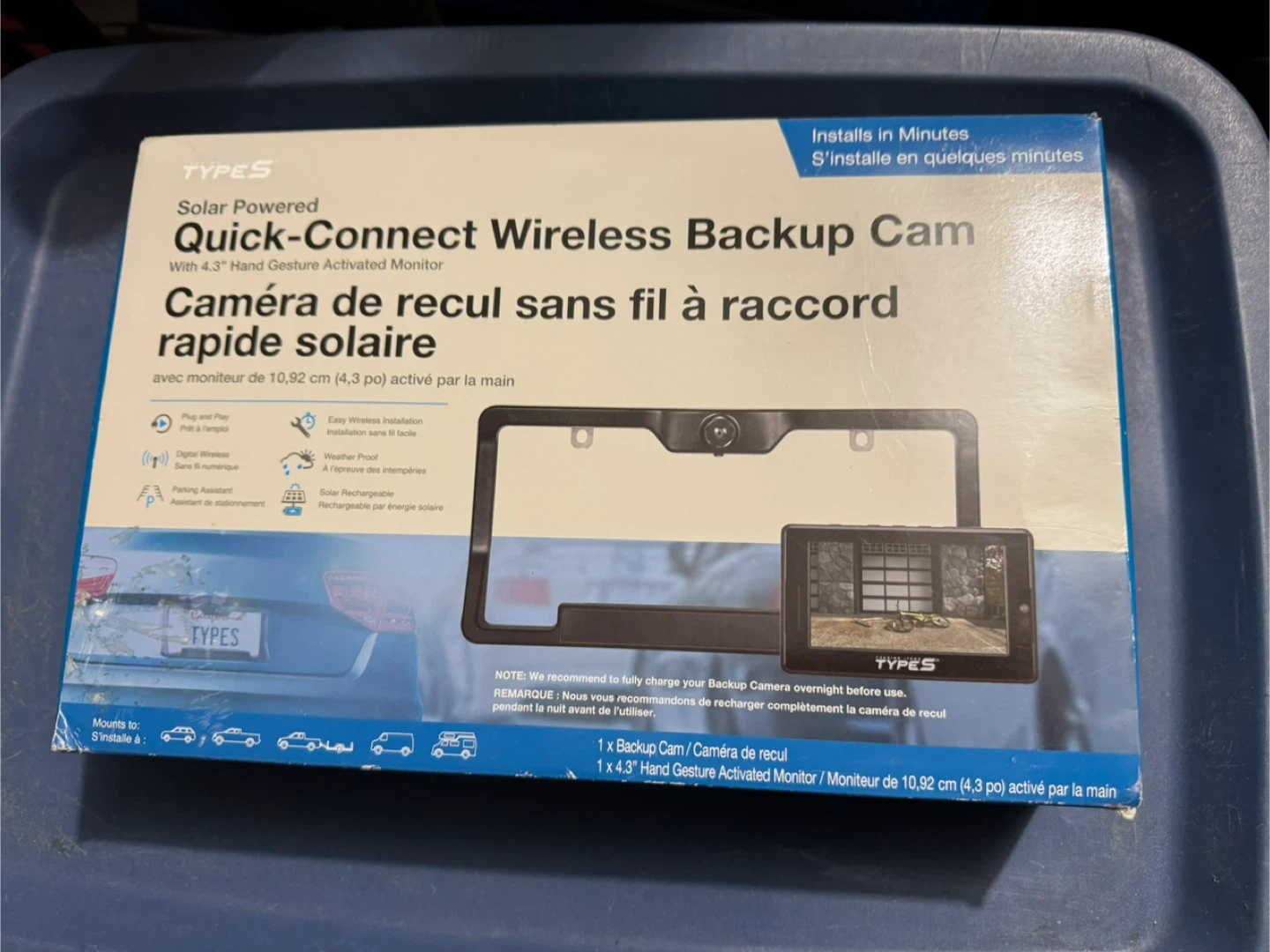 TYPES Solar Powered Quick-Connect Wireless Backup Camera