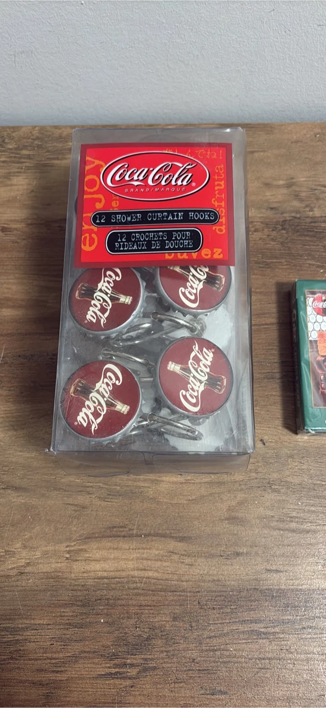 Coca-Cola Shower Curtain Hooks & Playing Cards Set - photo 2