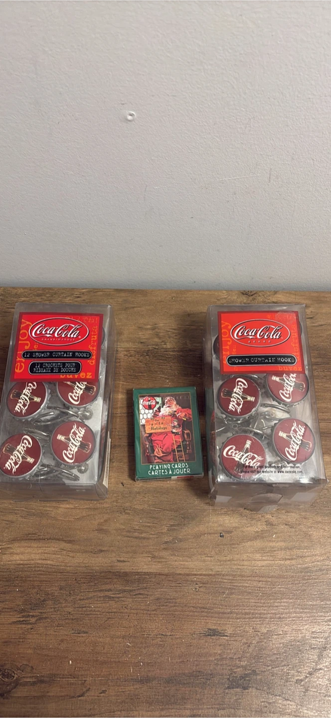 Coca-Cola Shower Curtain Hooks & Playing Cards Set - photo 5