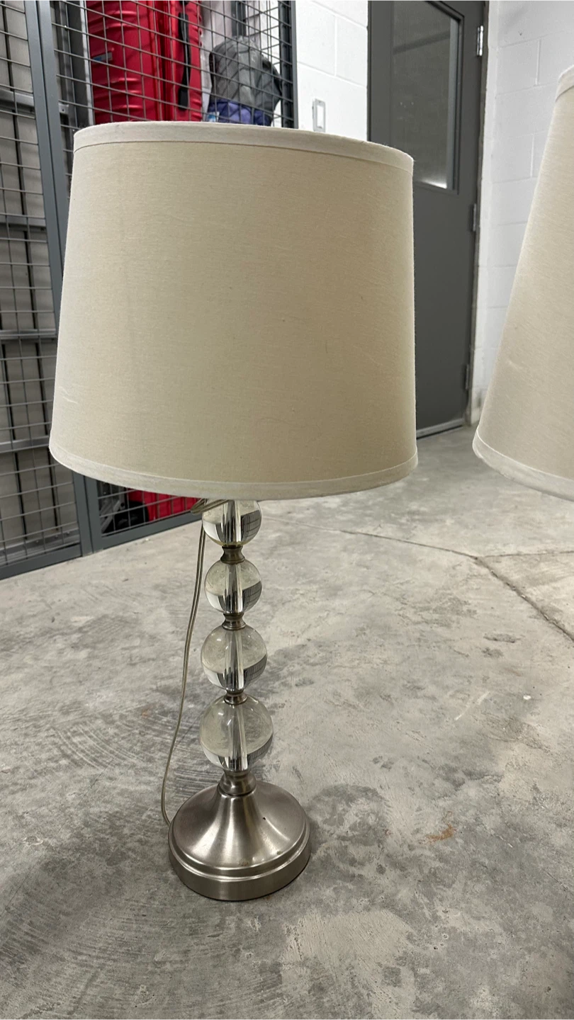 Set of 2 Clear Sphere Base Table Lamps