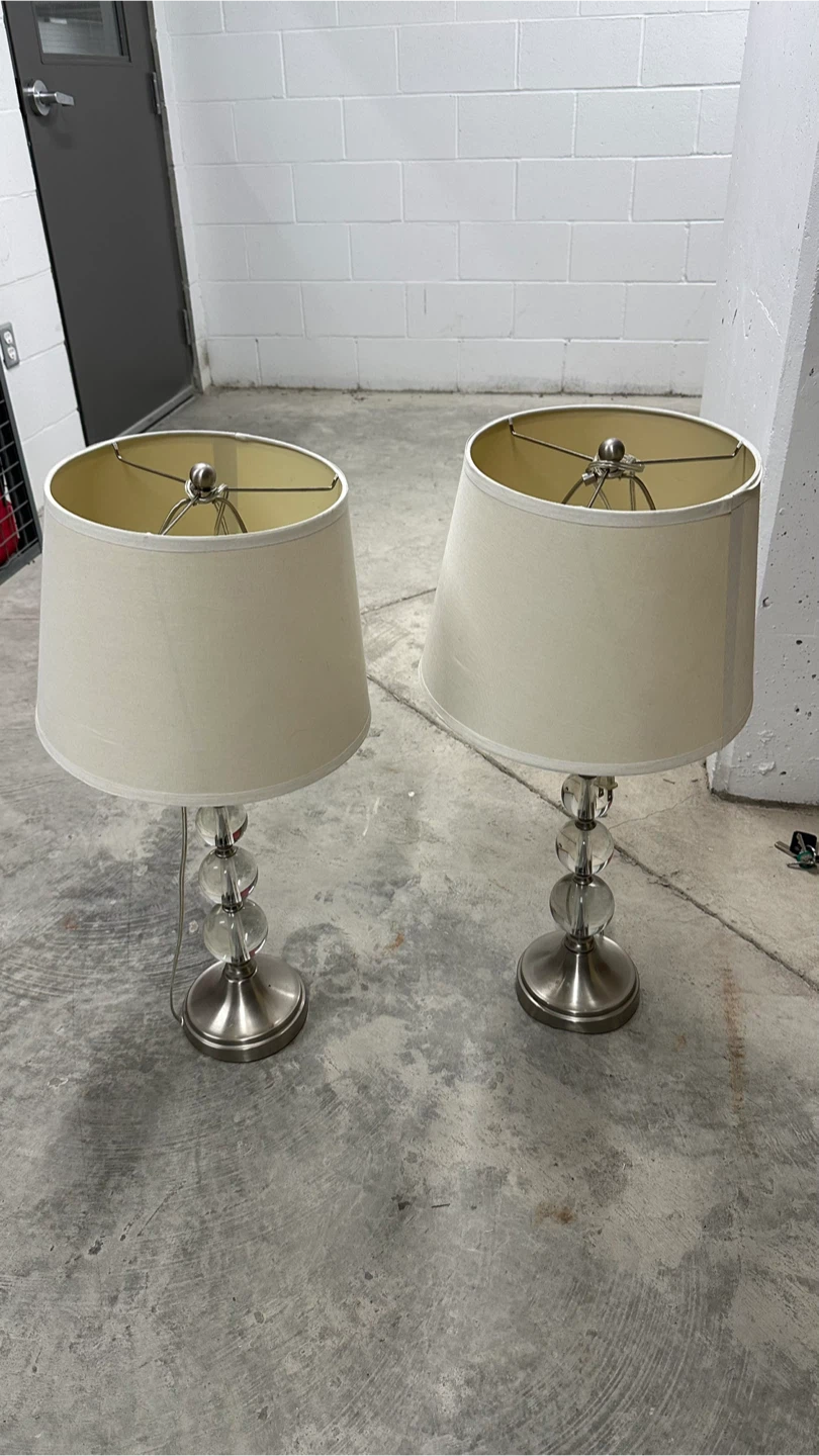Set of 2 Clear Sphere Base Table Lamps - photo 3