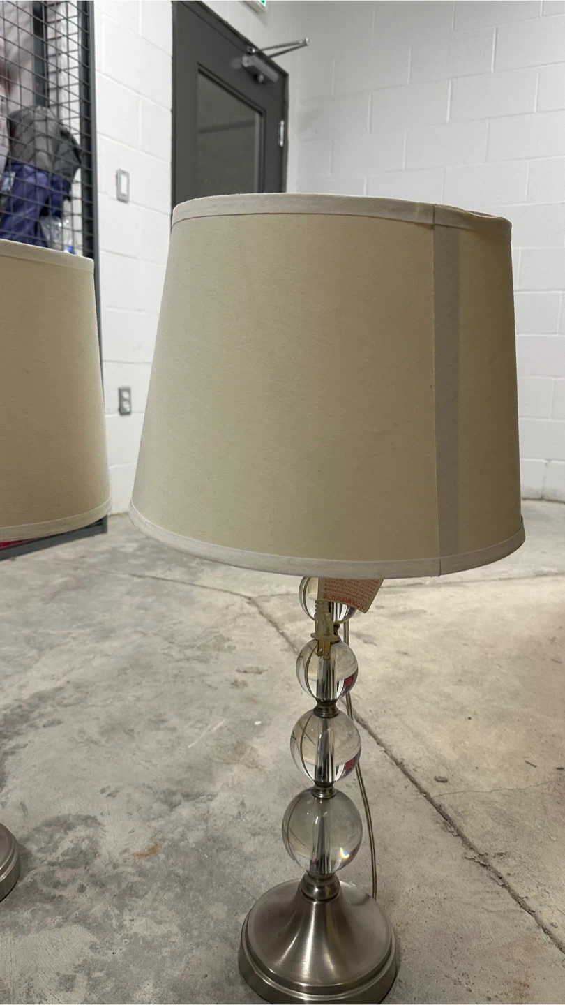 Set of 2 Clear Sphere Base Table Lamps - photo 2