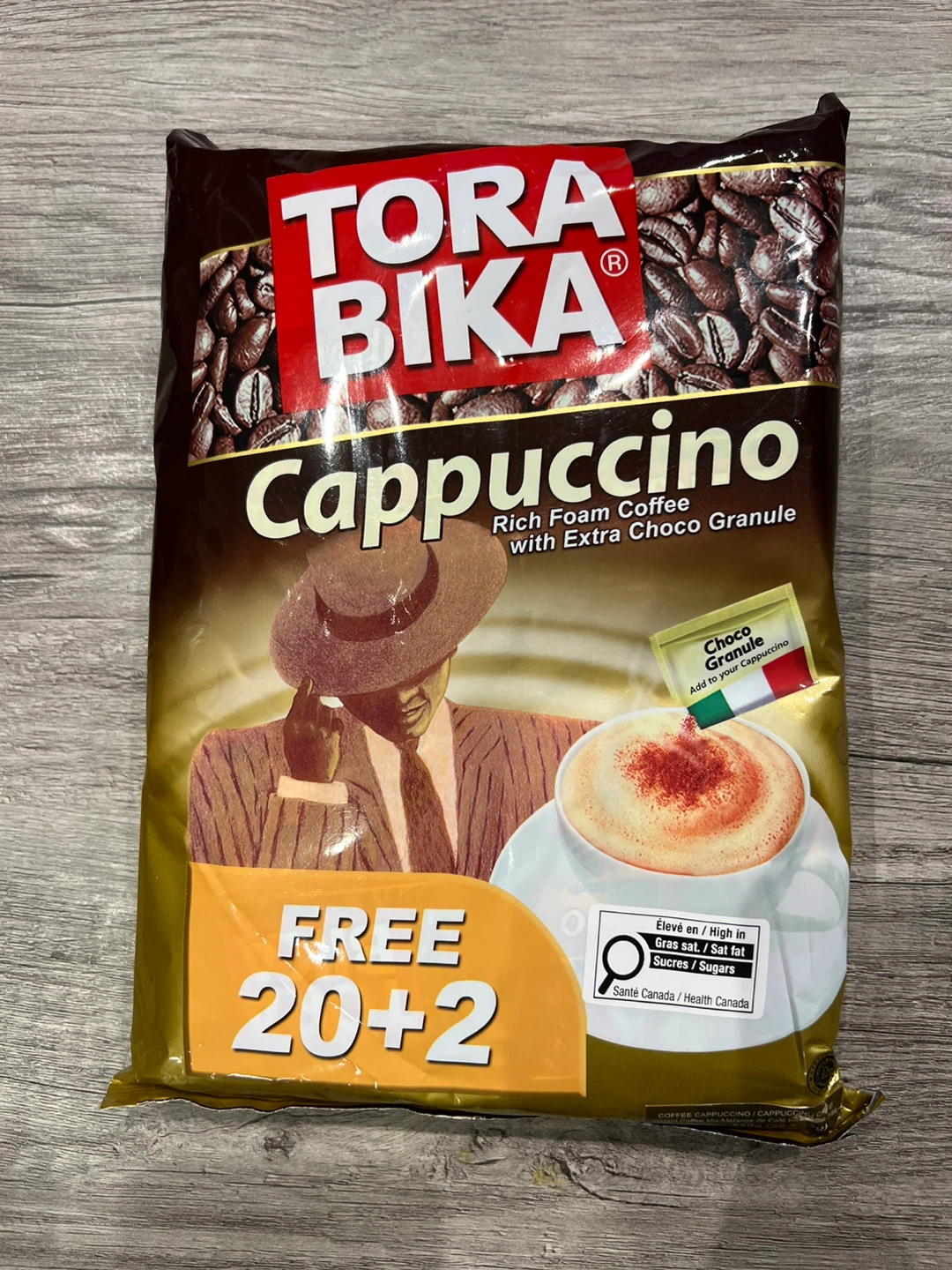 Tora Bika Cappuccino Coffee Mix with Choco Granule (20+2 Free)