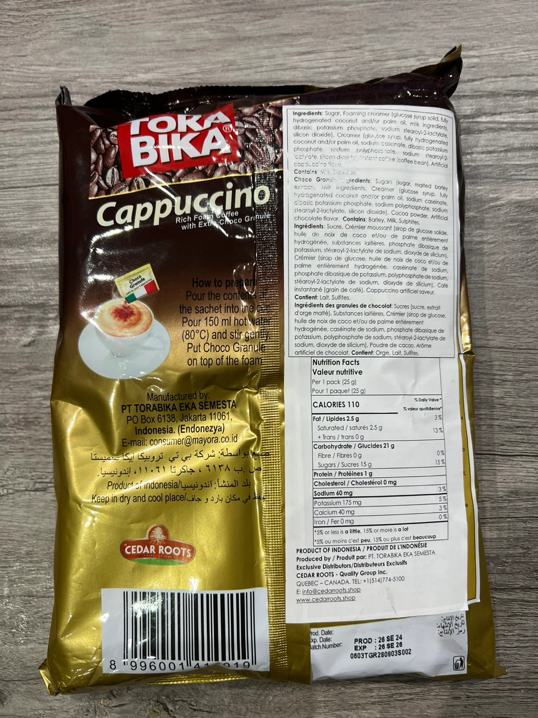 Tora Bika Cappuccino Coffee Mix with Choco Granule (20+2 Free) - photo 2