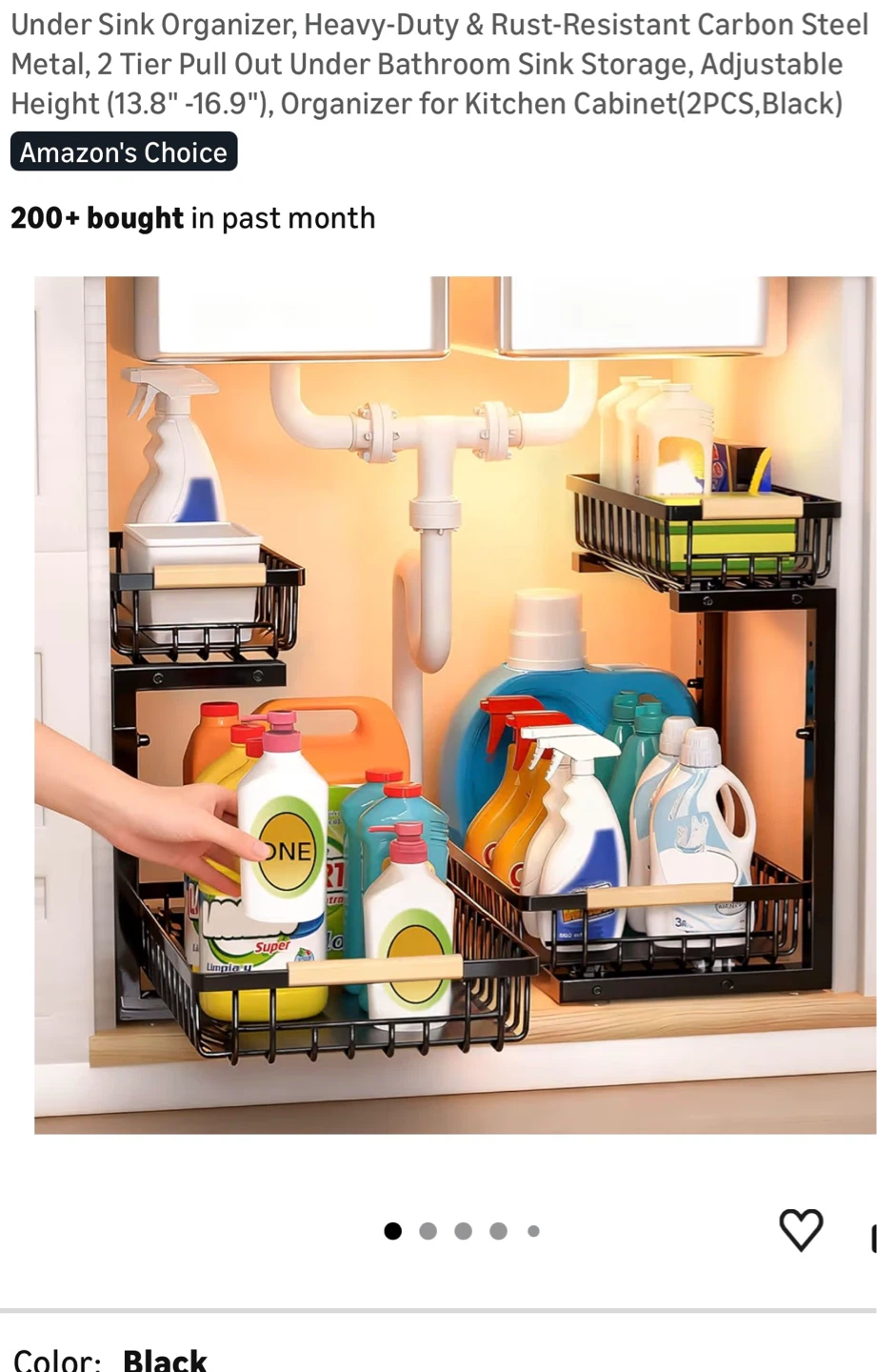 2-Tier Under Sink Organizer, Pull Out Drawers TU2