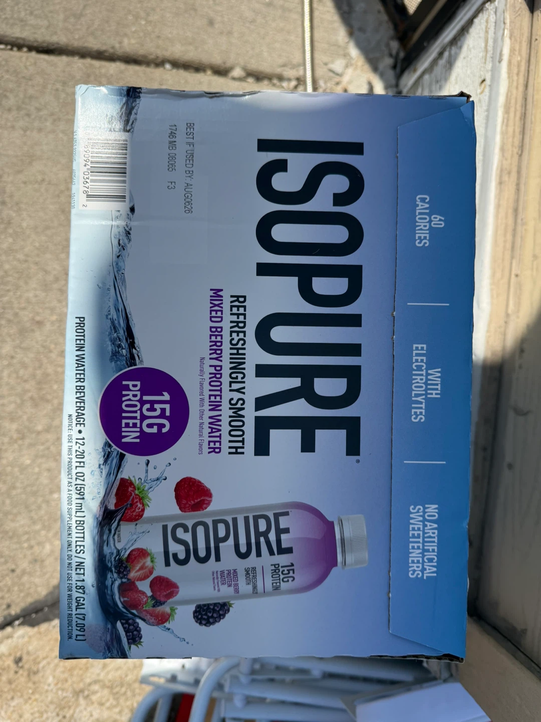 Isopure Mixed Berry Protein Water (12 x 20 fl oz Bottles)