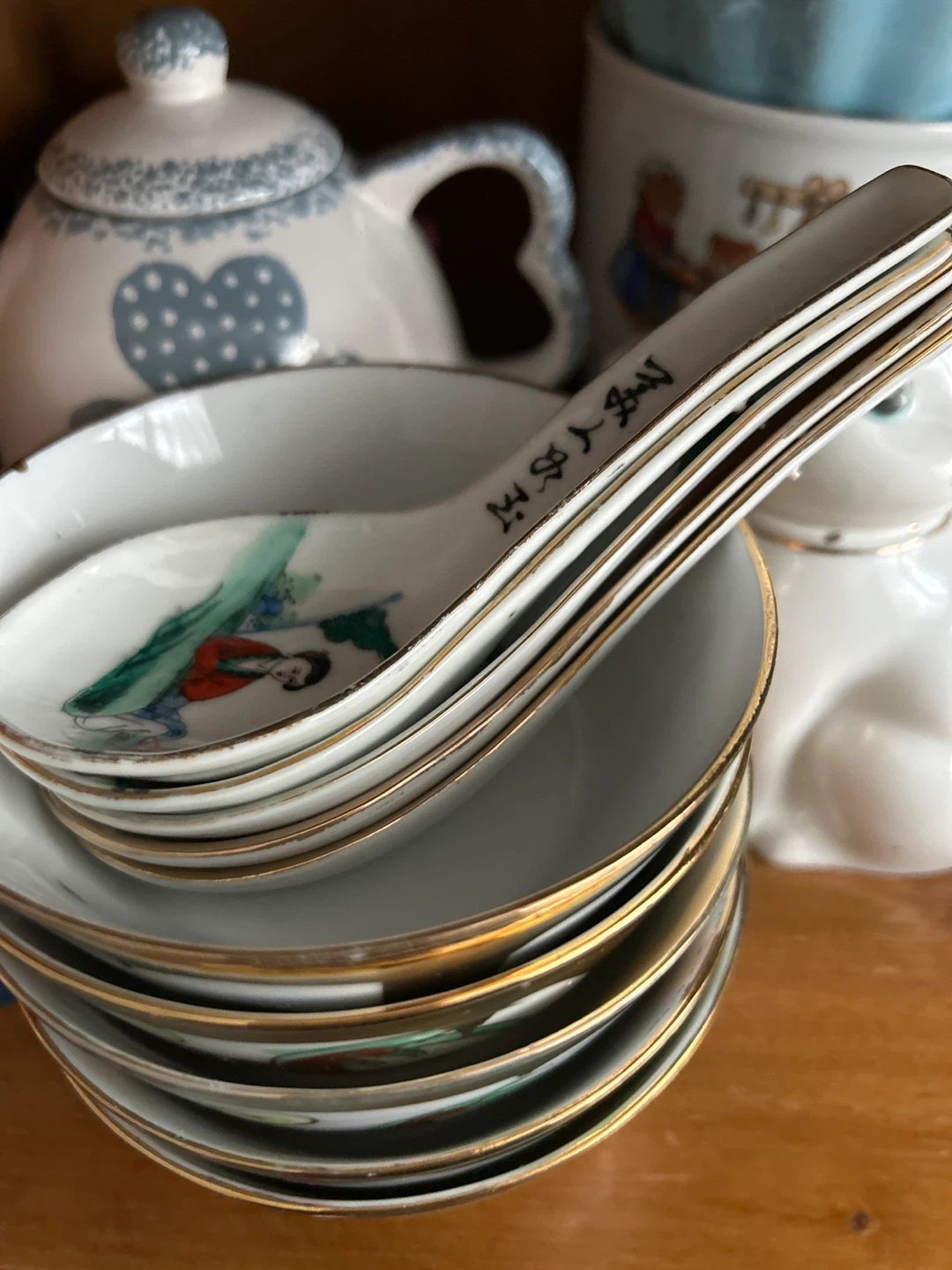Set of five Chinese  Spoons and Bowls