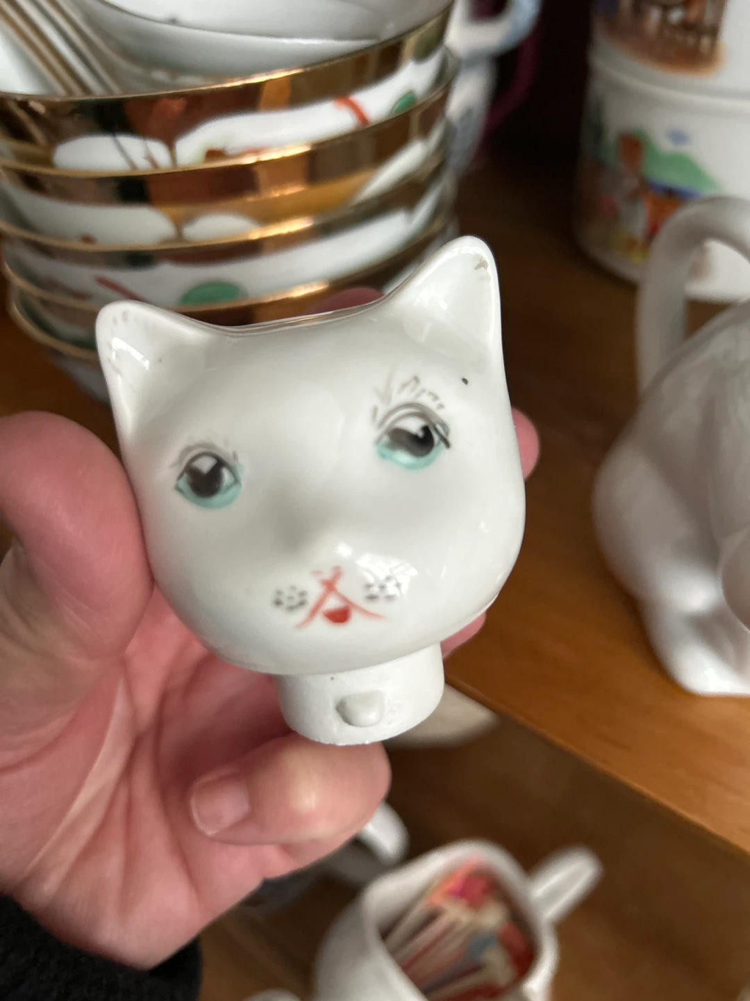White Ceramic Cat Creamer Pitcher - photo 3