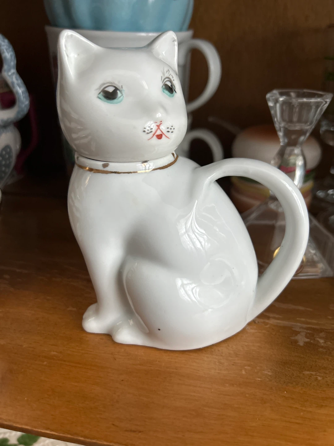 White Ceramic Cat Creamer Pitcher