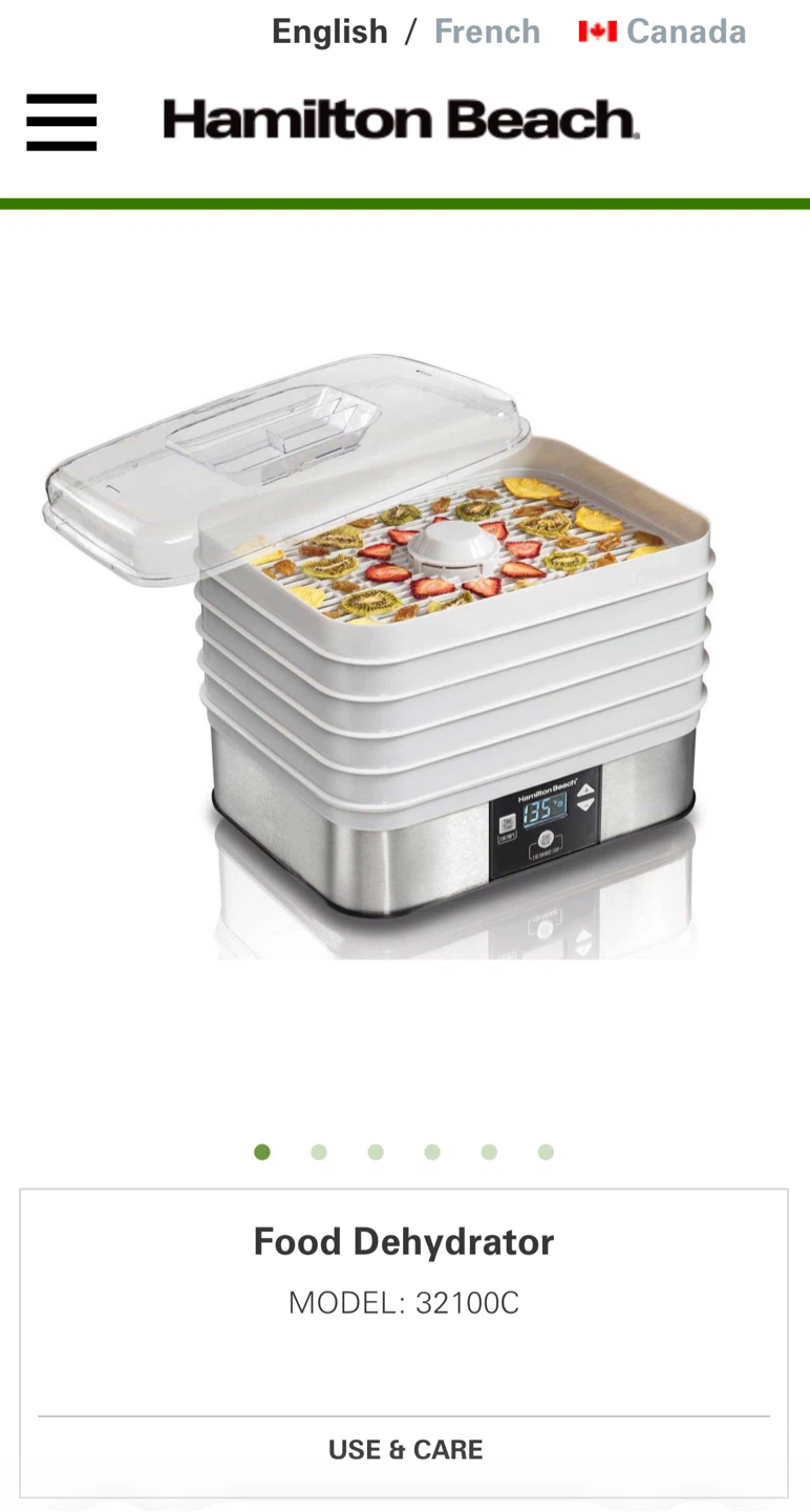 New Hamilton Beach Food Dehydrator - Stackable Trays