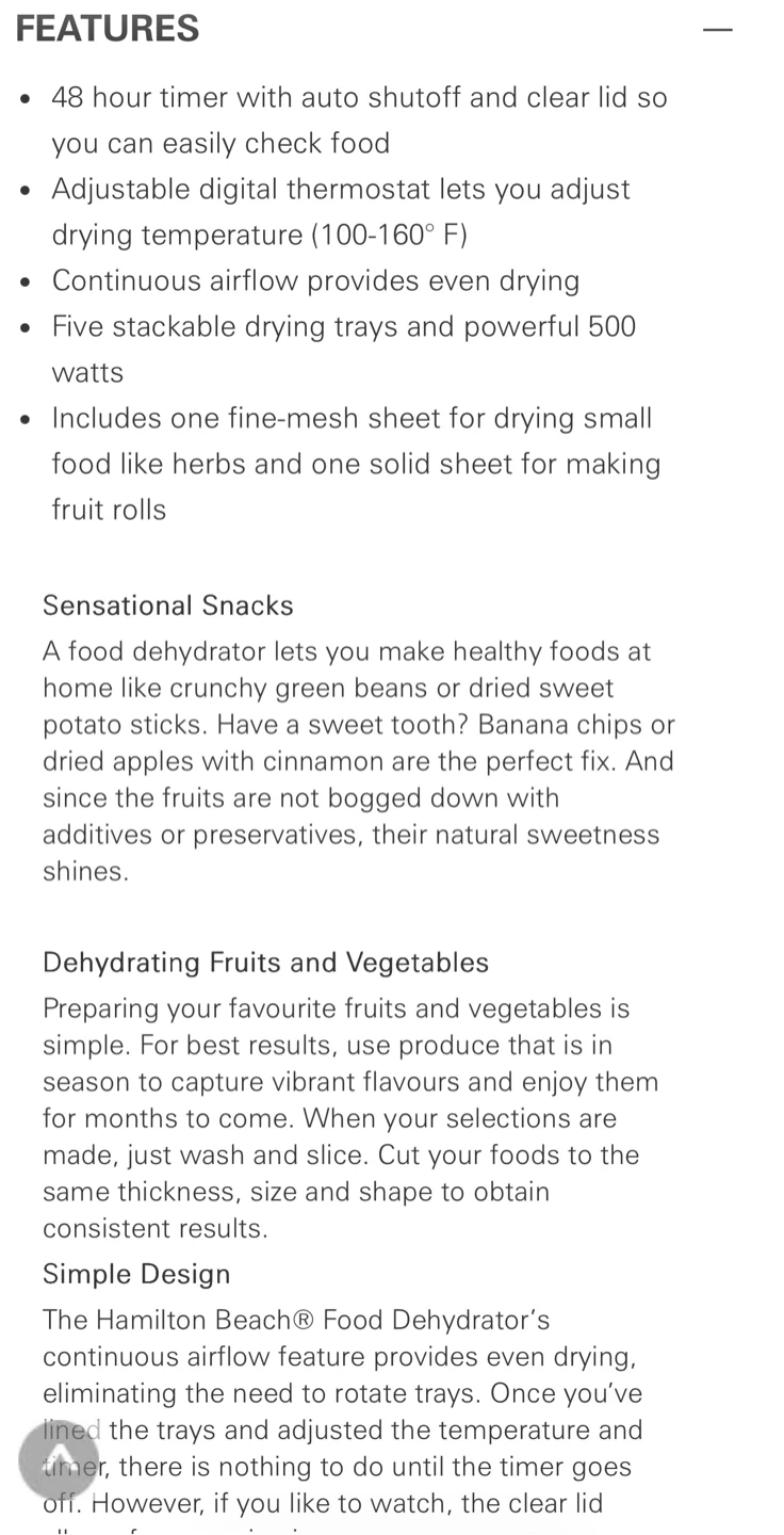 New Hamilton Beach Food Dehydrator - Stackable Trays - photo 4