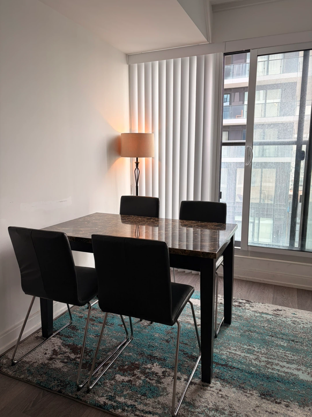 Marble Dining Table with 4 Black Chairs - photo 4