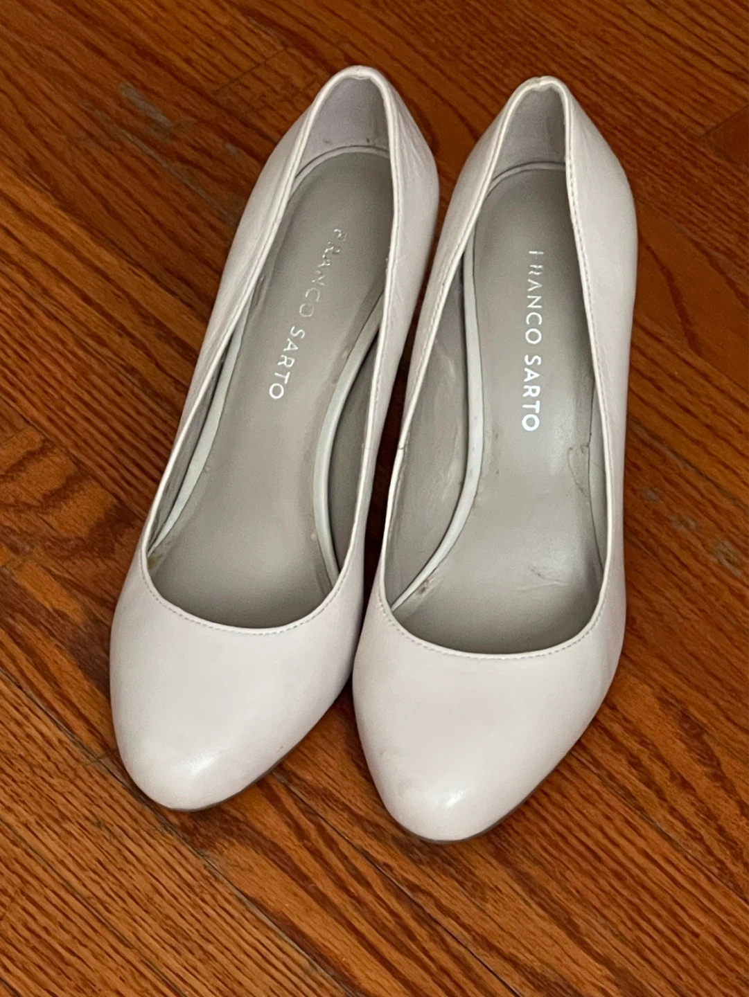 Franco Sarto White Leather Pumps - Women's Size 7M🥕 - photo 2