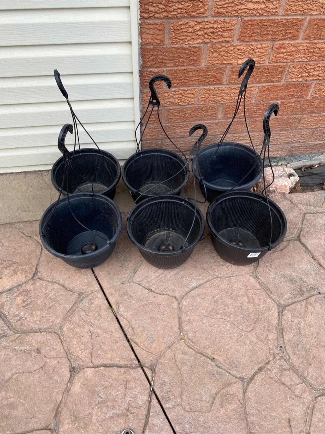 Set of 6 Black Hanging Planters - photo 2